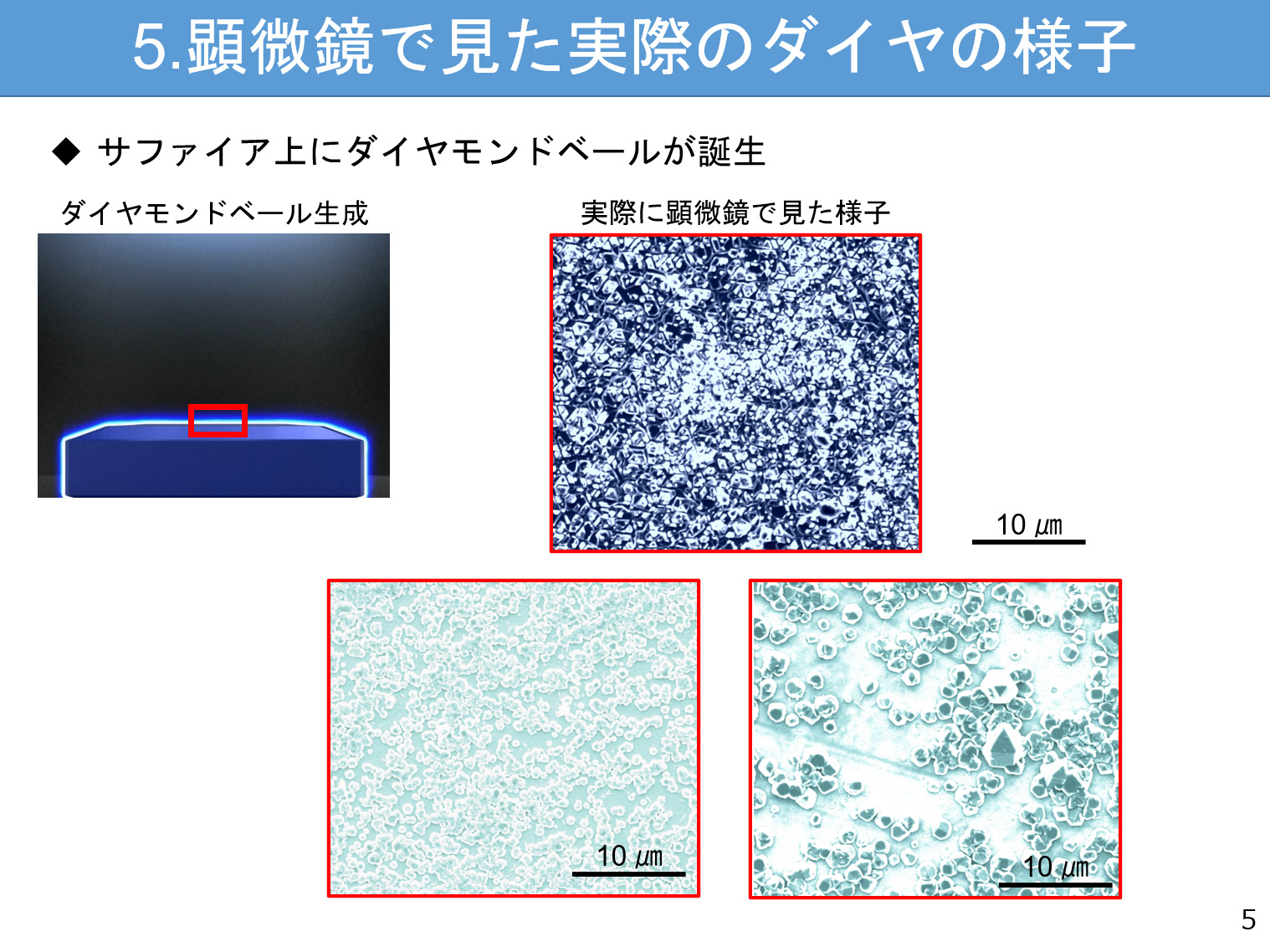 5.顕微鏡で見た実際のダイヤの様子